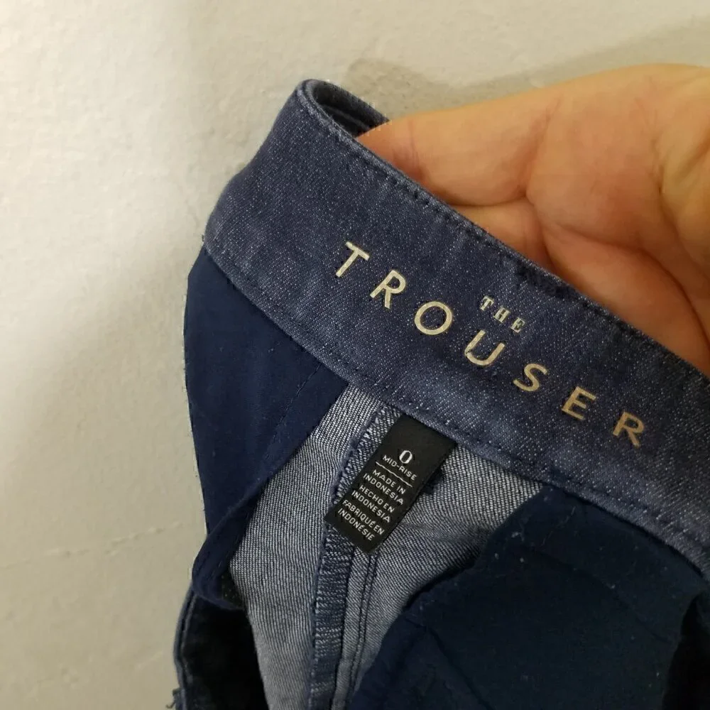 White House Black Market The Trouser Denim Pants Dress Pants Blue Size 0